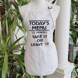 Cooking Apron "Today's Menu, 2 Choices...Take It or Leave It" Charleston, SC